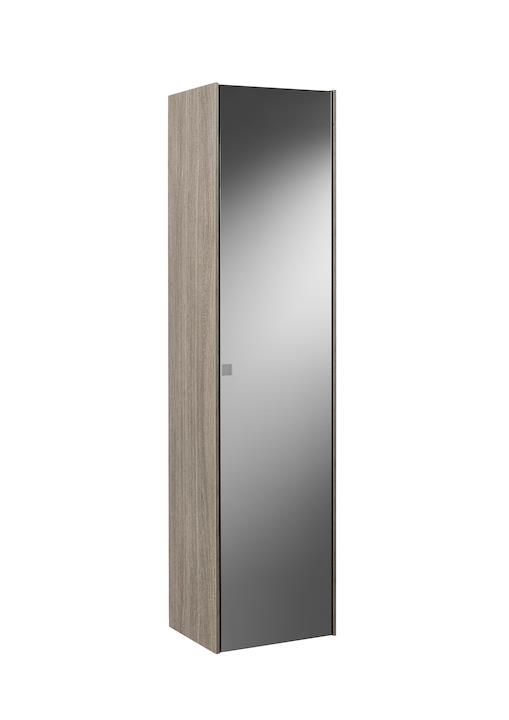 augstais skapis Inspira, 400x300 mm, h=1600 mm, 1D, labā puse, city oak/dark mirror